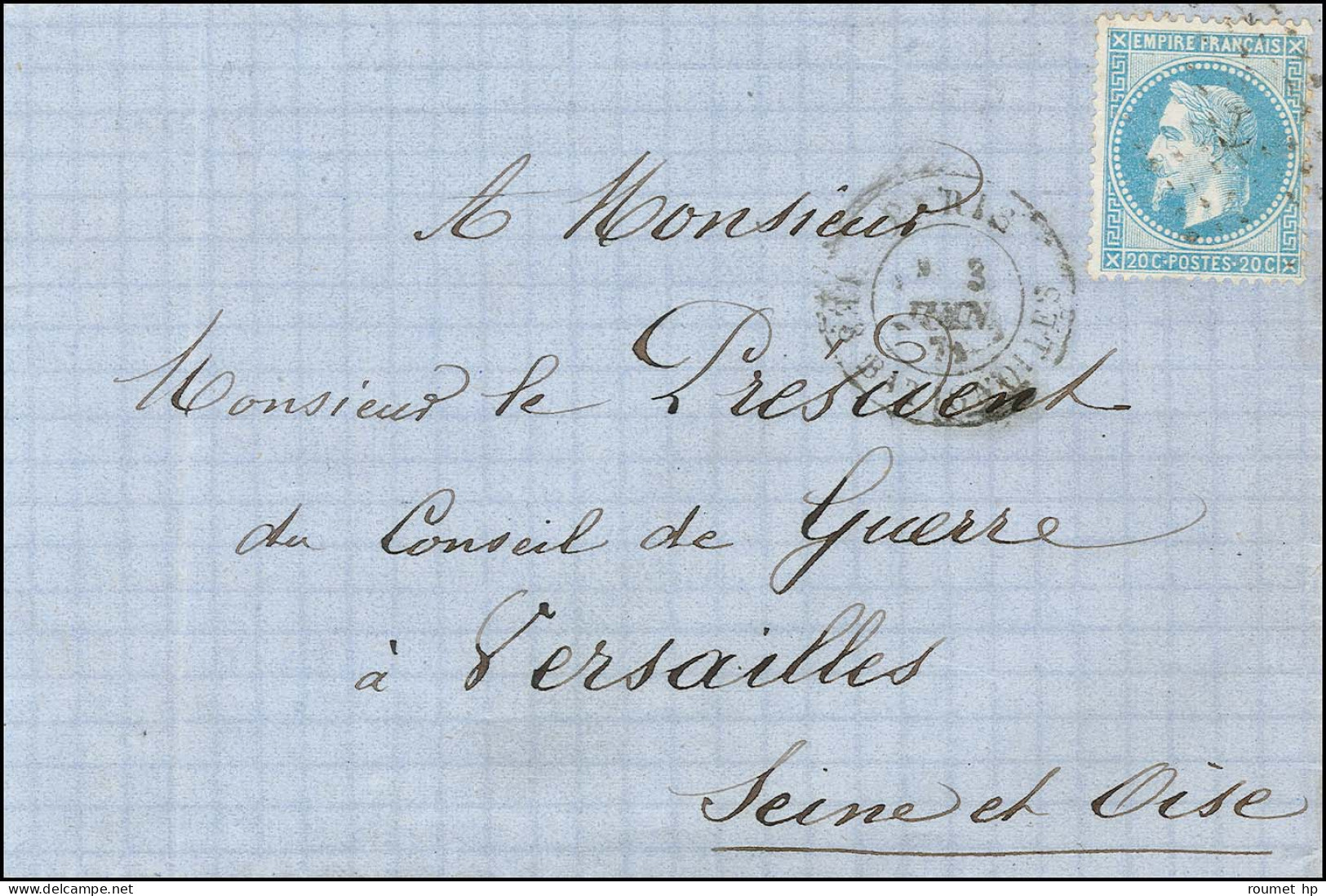 Ancre / N° 29 Càd PARIS / LES BATIGNOLLES 3 JUIN 71 Sur Lettre Pour Versailles. - TB. - R. - Krieg 1870