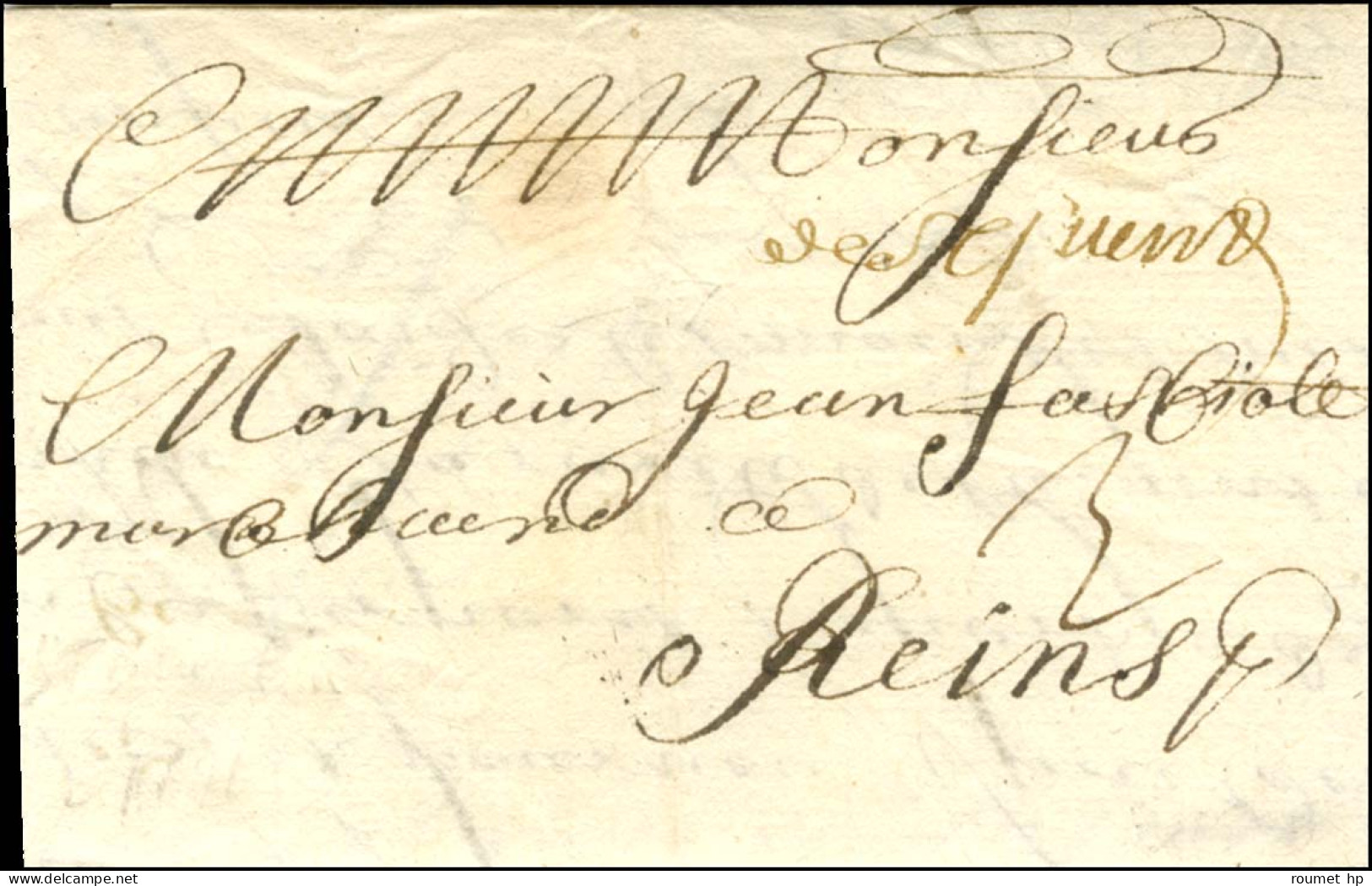 '' De St Quentin '' Sur Lettre Avec Texte Daté Du 25 Octobre 1691 Pour Reims. - TB / SUP. - R. - Other & Unclassified