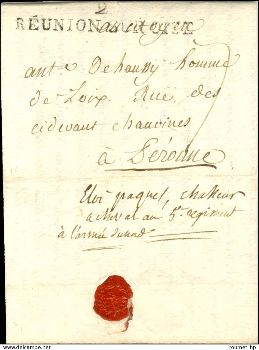 2 REUNION SUR OISE (NR De Guise) Sur Lettre Avec Texte Daté De Guise Le 20 Germinal An 3 Pour Péronne. Au Verso, Mention - Sonstige & Ohne Zuordnung