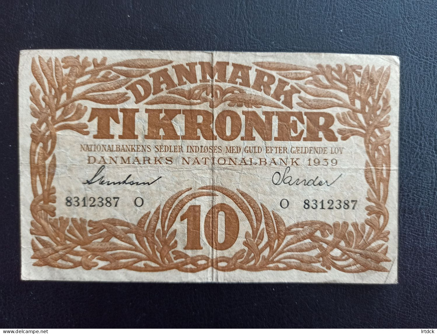 Billet Danemark 10 Kroner 1939 - Dinamarca