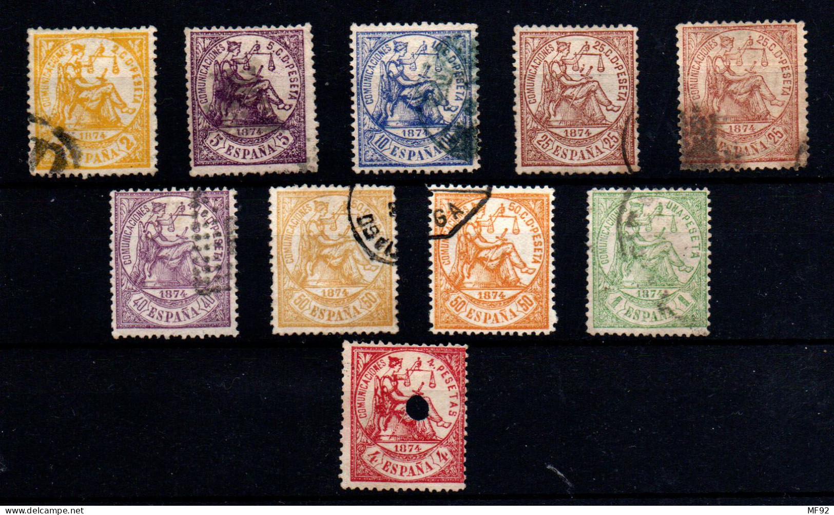 España Nº 143/5, 147/50, 151T. Año 1874 - Used Stamps