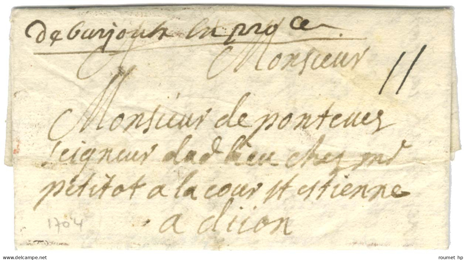 '' De Barjols En Provence '' (L N° 2) Sur Lettre Avec Texte Daté Du 3 Juillet 1704 Pour Dijon. - TB / SUP. - Other & Unclassified