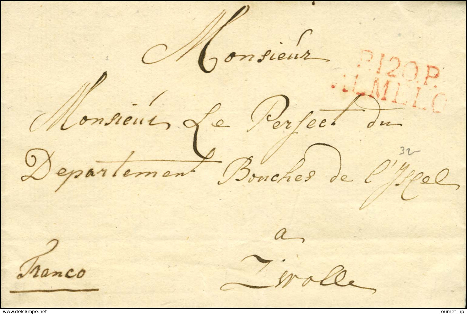 P.120.P. / ALMELO (R) Sur Lettre Avec Texte Daté 1813. - TB / SUP. - 1792-1815: Conquered Departments