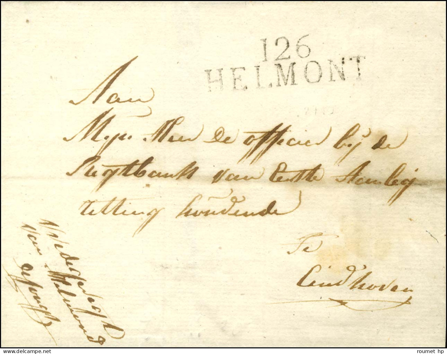 126 / HELMONT Sur Lettre Sans Texte. - SUP. - 1792-1815: Conquered Departments