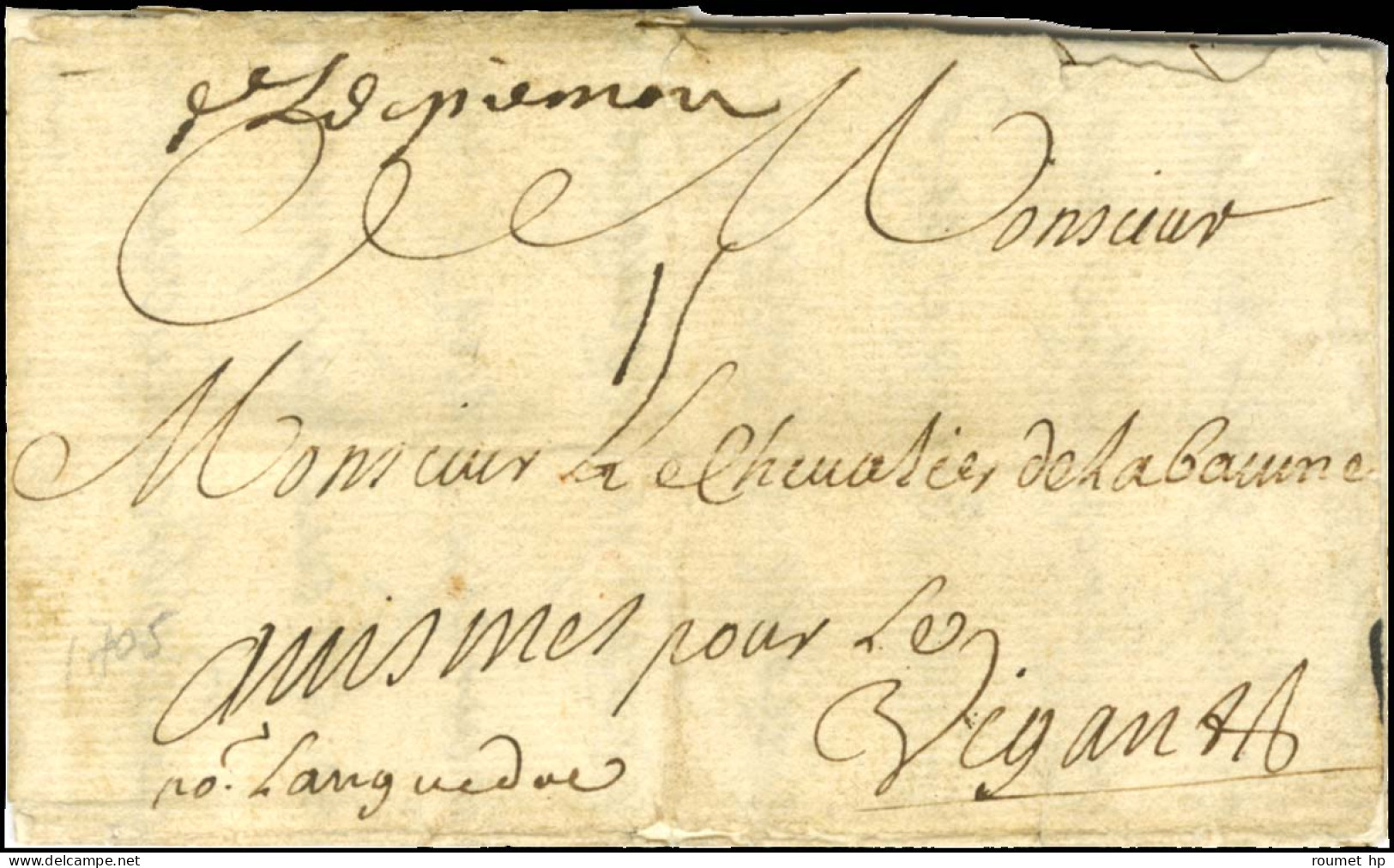 '' De Piémon '' (SE N° 2) Sur Lettre Avec Texte Daté '' Au Camp De Martinelo Ce 15 Juin 1705 '' Pour Vigan. - TB / SUP.  - Armeestempel (vor 1900)