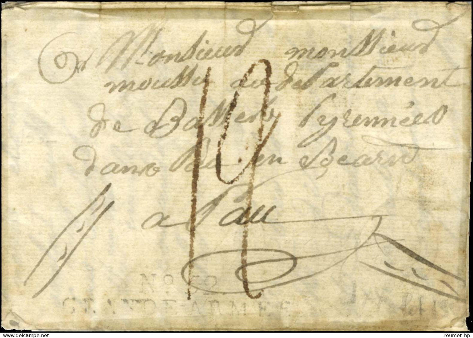 N° 52 / GRANDE-ARMÉE Sur Lettre Avec Très Bon Texte Daté De Dresde Le 18 Septembre 1813 Pour Pau. - TB. - R. - Legerstempels (voor 1900)