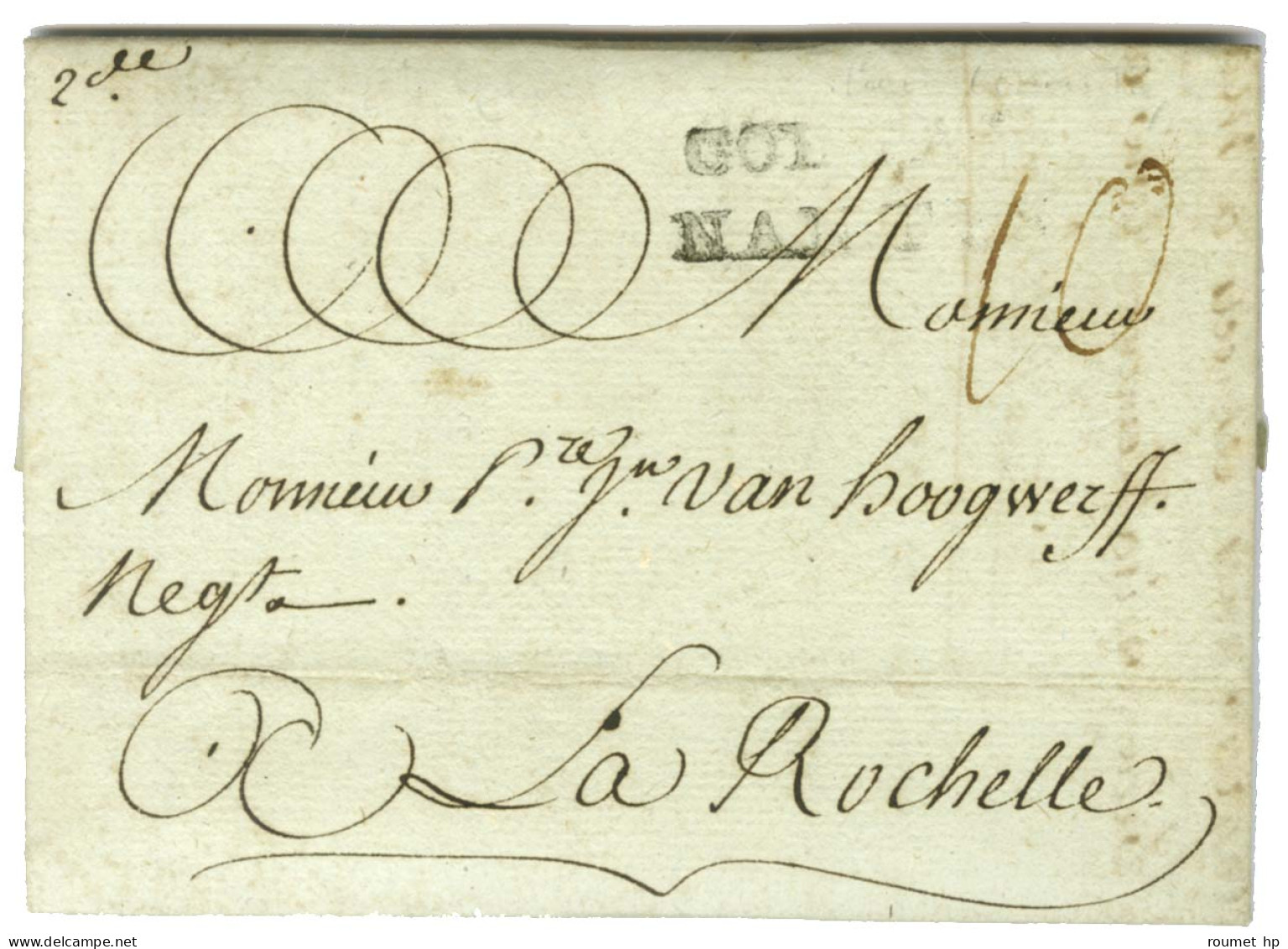 Lettre Avec Très Bon Texte Historique Daté De Saint Marc Le 18 Septembre 1778 Pour La Rochelle. Au Recto, Marque Postale - Marques D'entrées