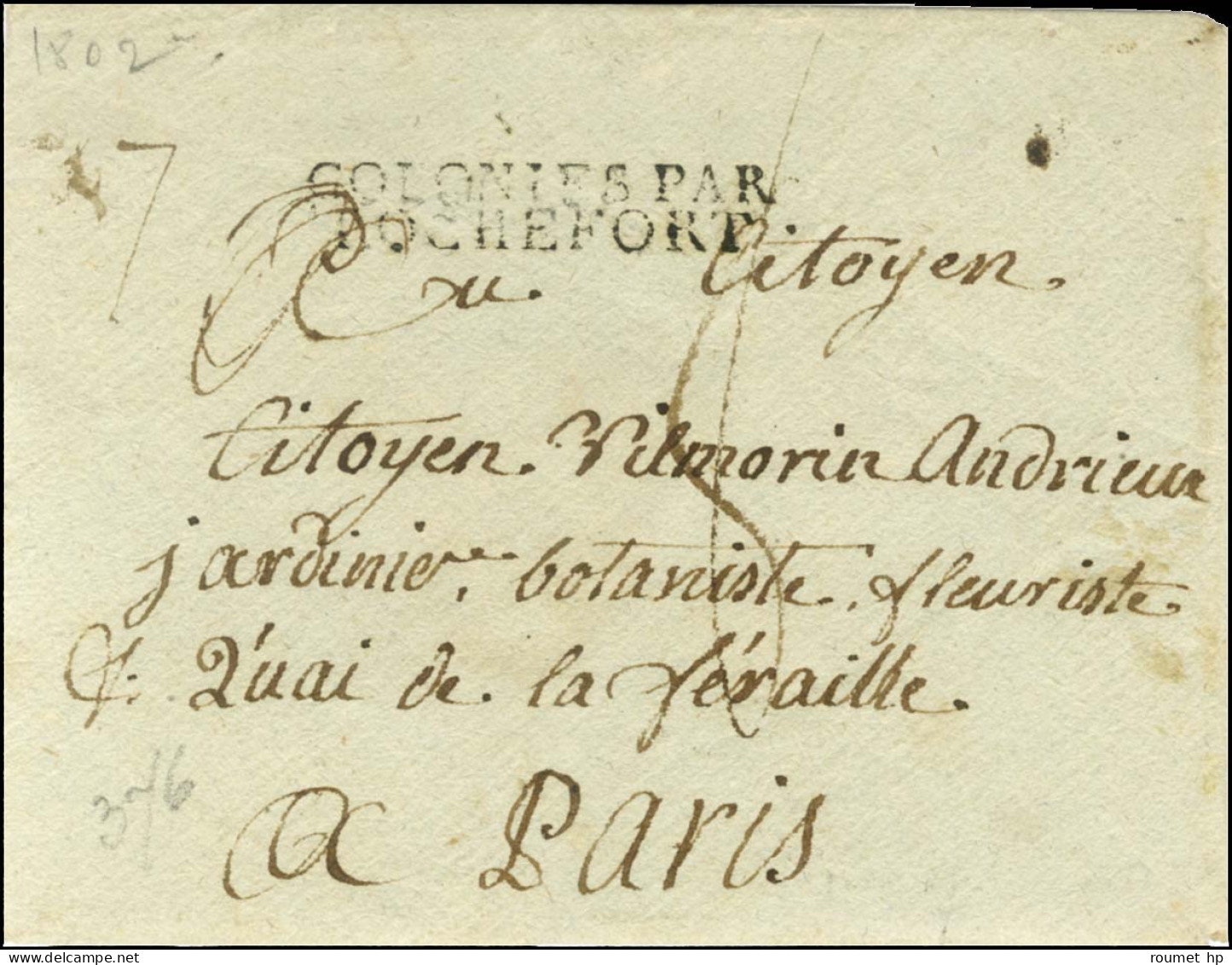 Lettre Avec Superbe Texte évoquant La Botanique, Les Fleurs Et Plantes En Provenance De Saint Domingue, Adressée Au Cito - Entry Postmarks