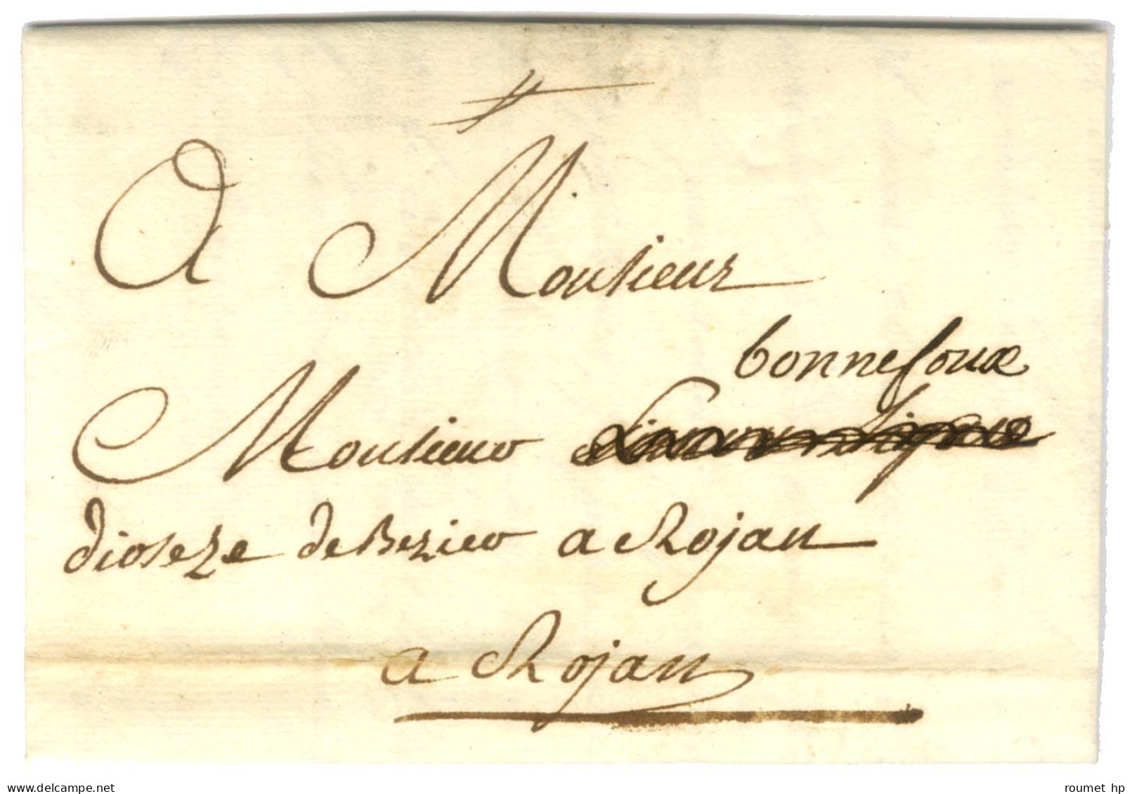 Lettre Avec Texte Daté Azille, Quartier Daquin Le 20 Octobre 1771 Pour Rojan. - SUP. - Autres & Non Classés