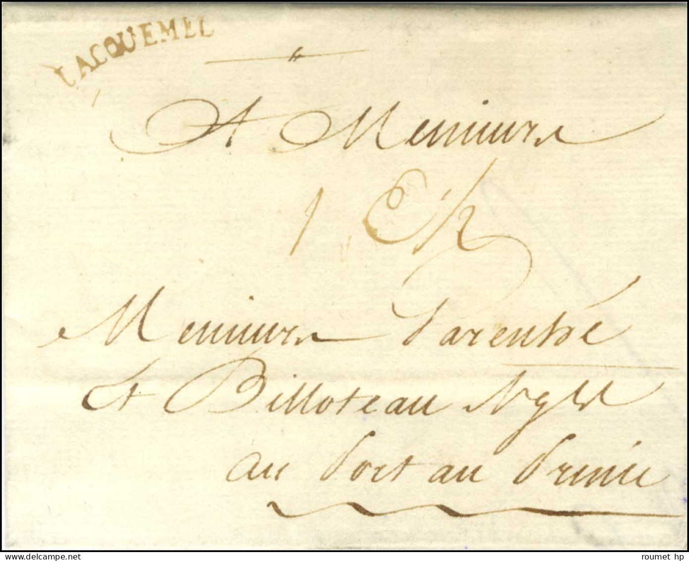 JACQUEMEL (Jamet N° 2) Sur Lettre Avec Texte Daté De Jacmel Le 10 Juillet 1781 Pour Port Au Prince. - TB / SUP. - R. - Other & Unclassified