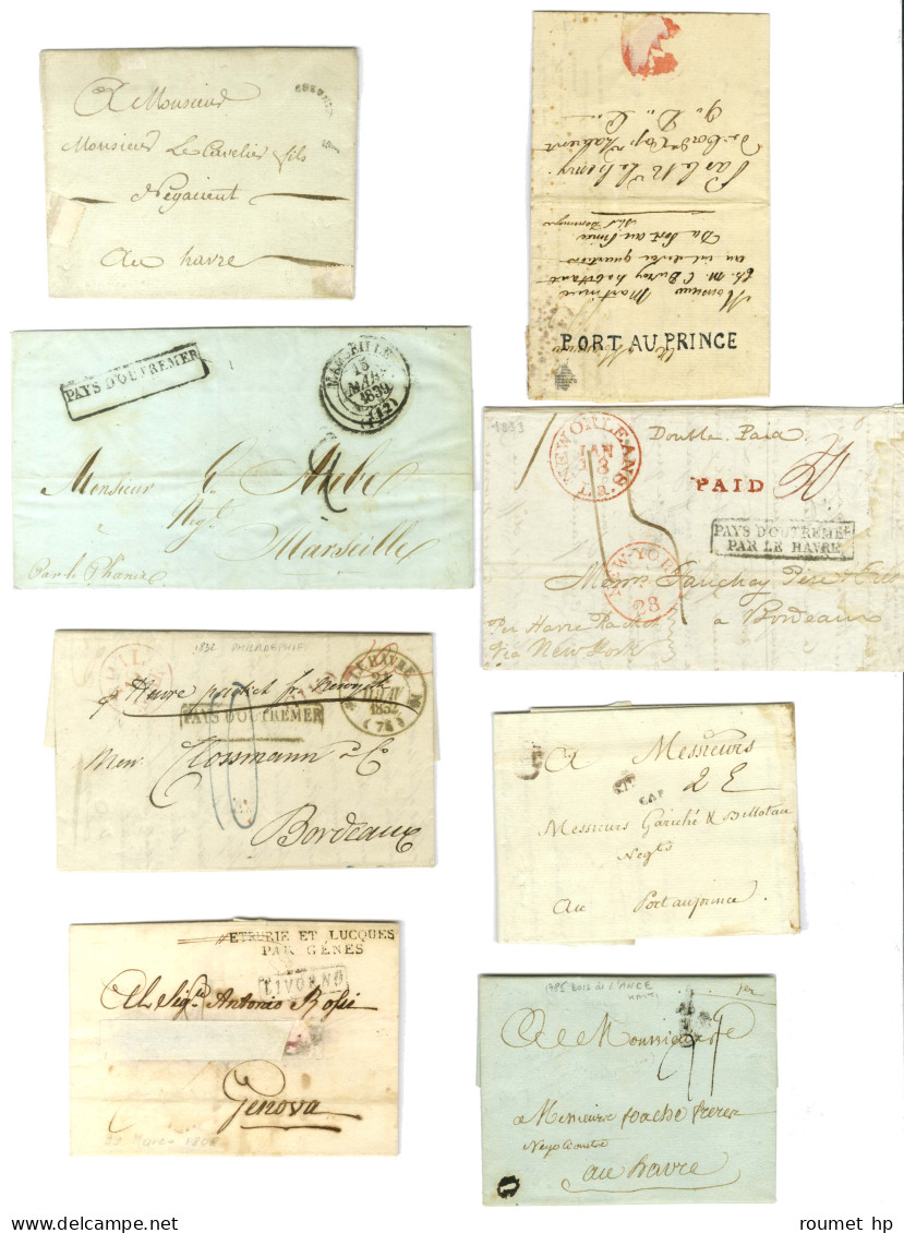 Lot De 33 Lettres Avec Marques Postales D'entrée Maritimes Et Divers. - TB. - Sammlungen