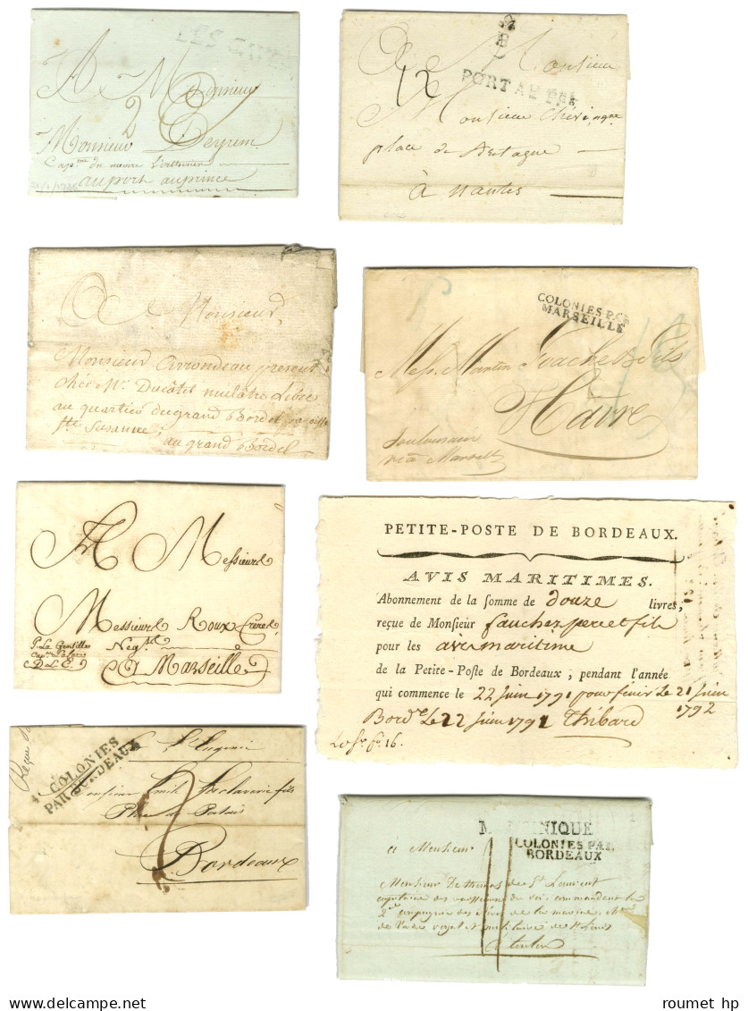 Lot De 33 Lettres Avec Marques Postales D'entrée Maritimes Et Divers. - TB. - Collections