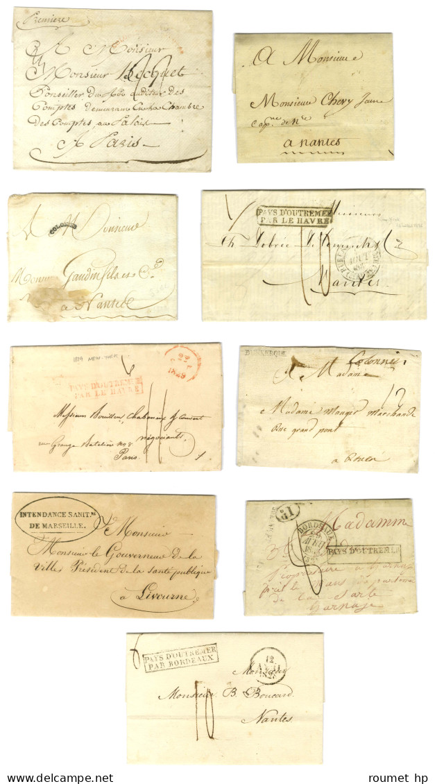 Lot De 33 Lettres Avec Marques Postales D'entrée Maritimes Et Divers. - TB. - Colecciones Completas