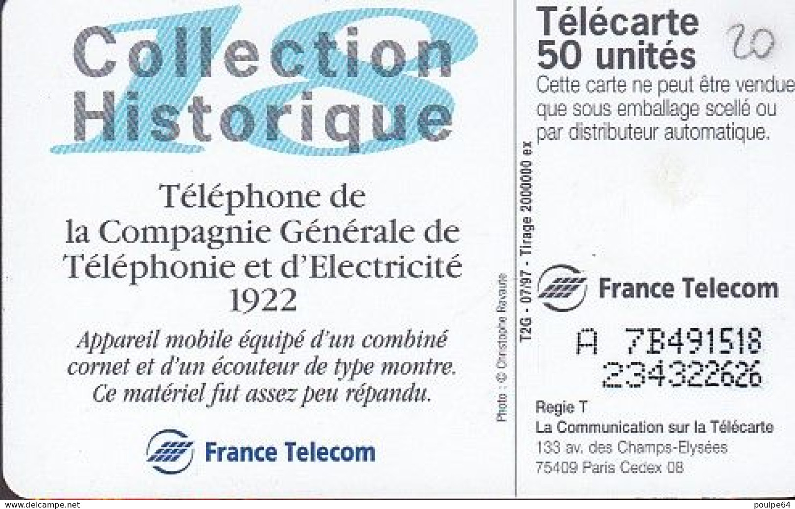 F766A  07/1997 - C.G.T.E. 1922 - 50 SO7 - 1997