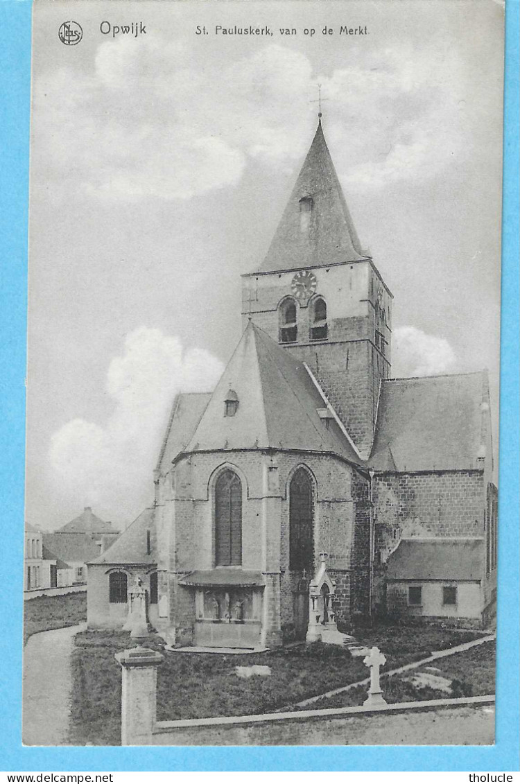 Opwijk (Vlaams-Brabant)-+/-1910-St. Paulus Kerk Met Begraafplaats-langs De Merkt (Markt)-Uitg.Nels,Brussel - Opwijk