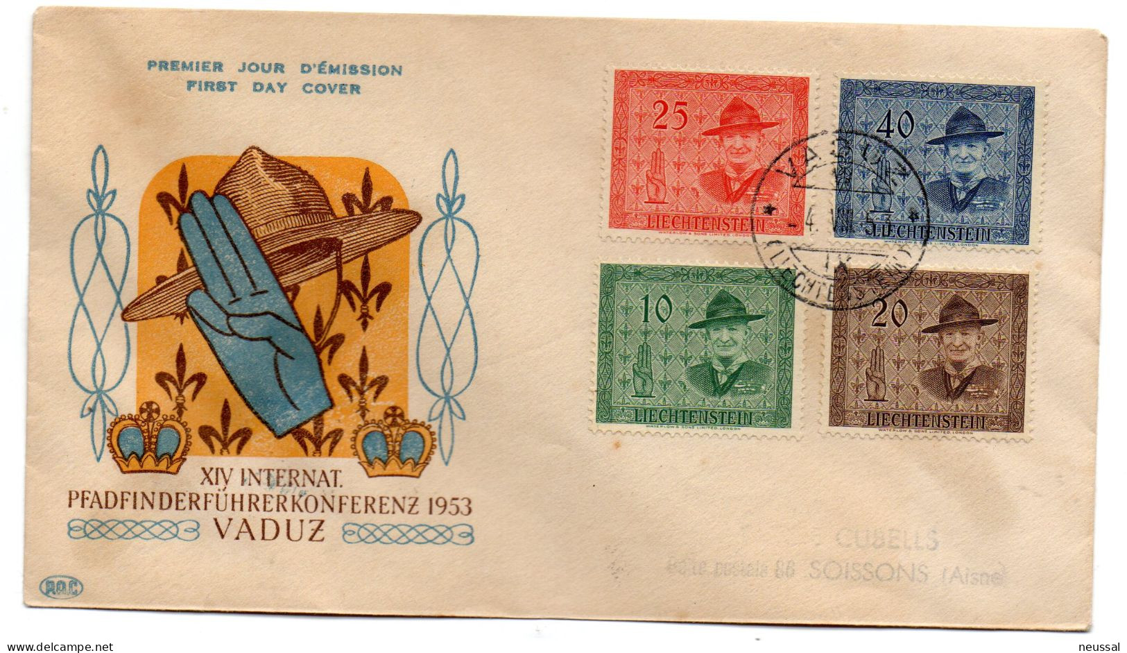 Sobre Circulado De 1953 Liechtentein - Storia Postale