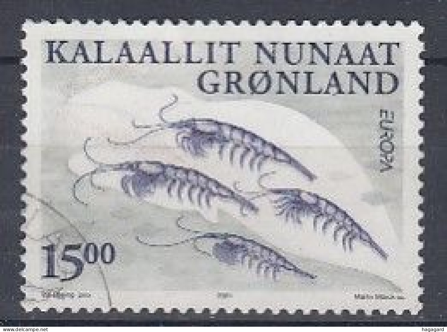 Greenland 2001. EUROPA. Shrimps. Michel 368. Used - Gebruikt