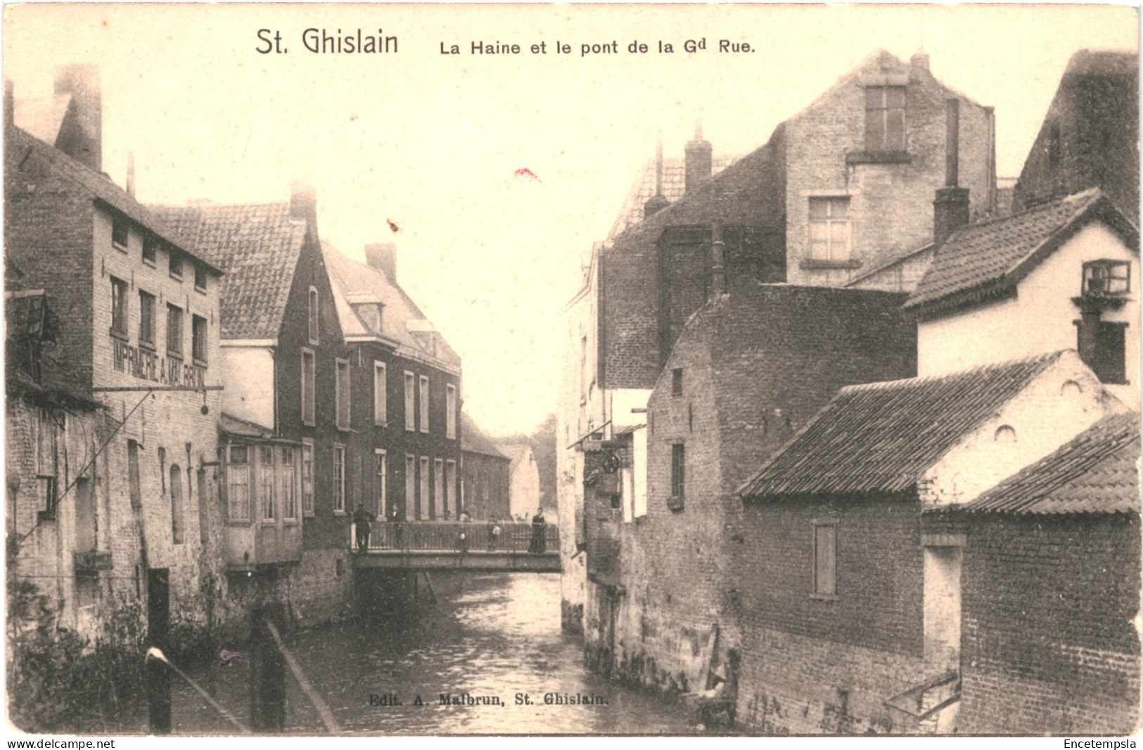 CPA Carte Postale Belgique Saint-Ghislain La Haine Et Le Pont De La Grand Rue  Début 1900 VM73925ok - Saint-Ghislain