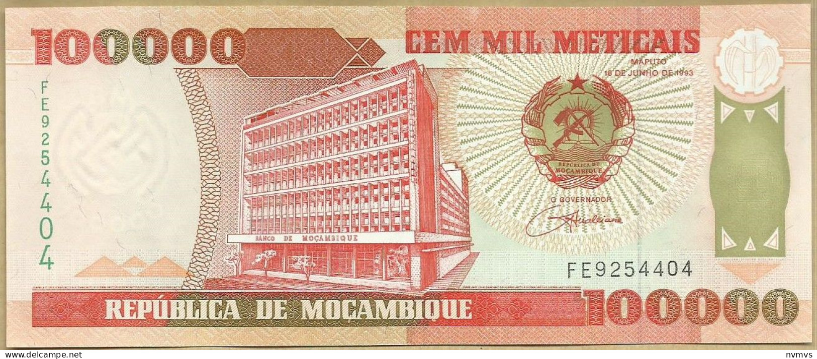 Moçambique 100000 Meticais 1993 - Moçambique