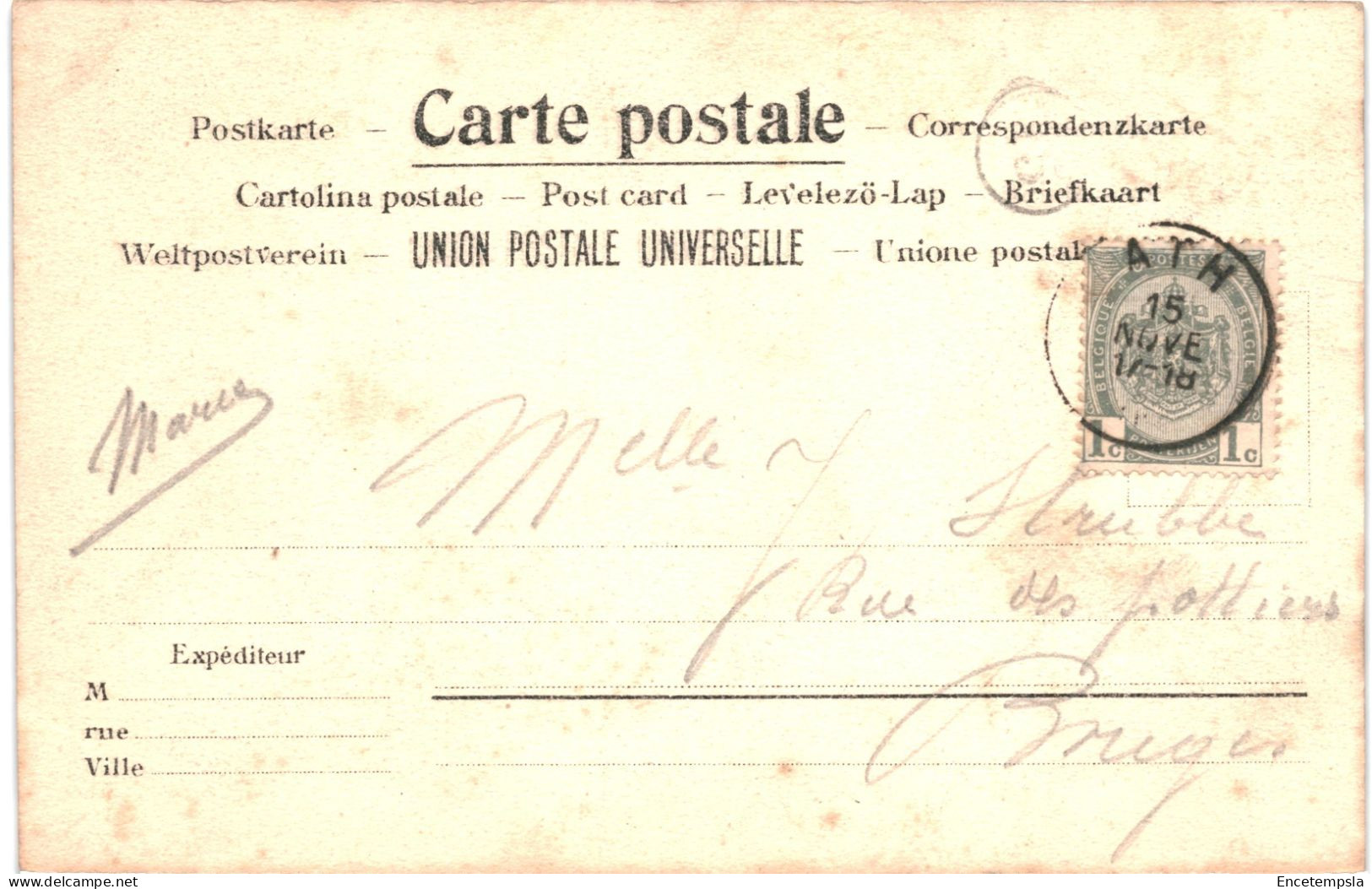 CPA Carte Postale Belgique Saint-Ghislain Rue D'Ath Et L'église  Animée  Début 1900 VM73926ok - Saint-Ghislain