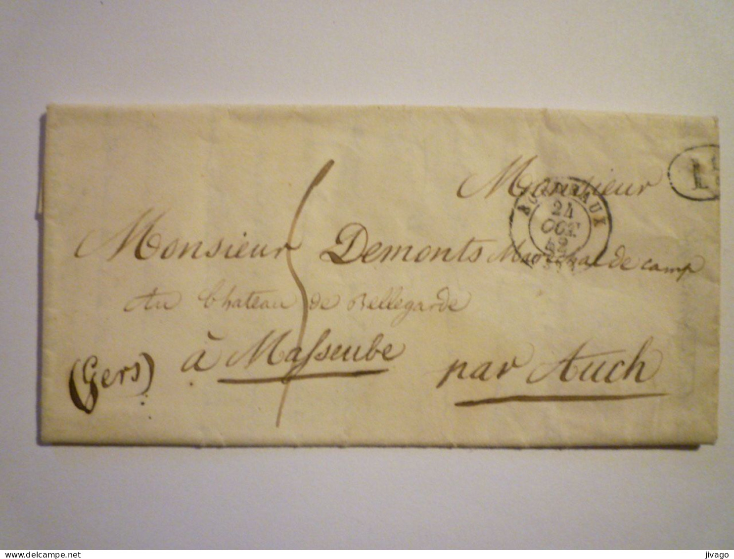 2023 - 2950  LETTRE De 1842 Adressée à MR DESMONTS  Maréchal De Camp Au Château De BELLEGARDE à MASSEUBE (Gers)   XXX - Non Classificati