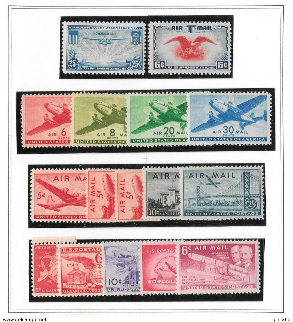 Etats-Unis D'Amérique Poste Aérienne/Air Mail Lot De 38 TP/PS 1923-64 * (& **) - Autres & Non Classés