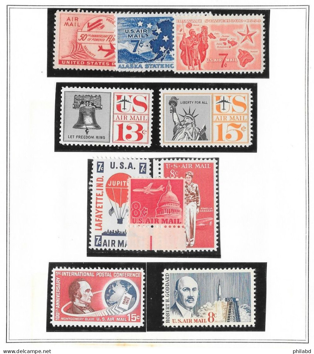 Etats-Unis D'Amérique Poste Aérienne/Air Mail Lot De 38 TP/PS 1923-64 * (& **) - Autres & Non Classés