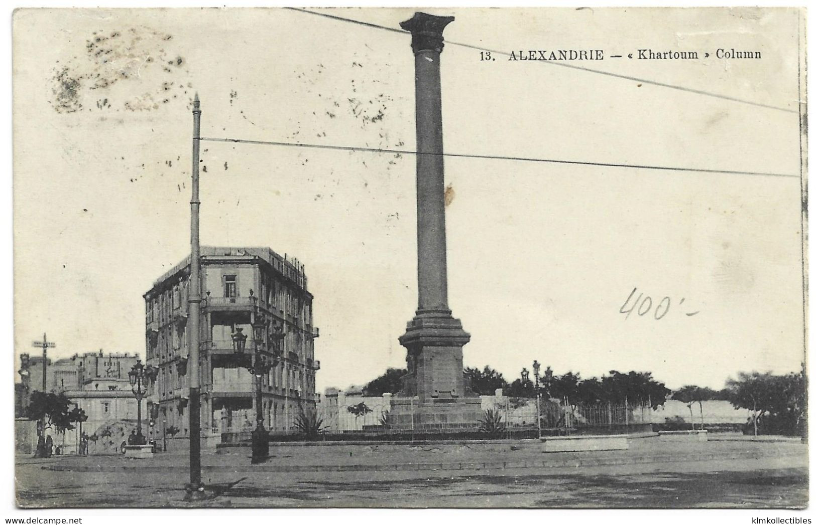 EGYPT EGYPTE - ALEXANDRIA ALEXANDRIE - KHARTOUM COLUMN - ITALY ITALY PIROSCAFI RN ANDREA DORIA - Alexandrie