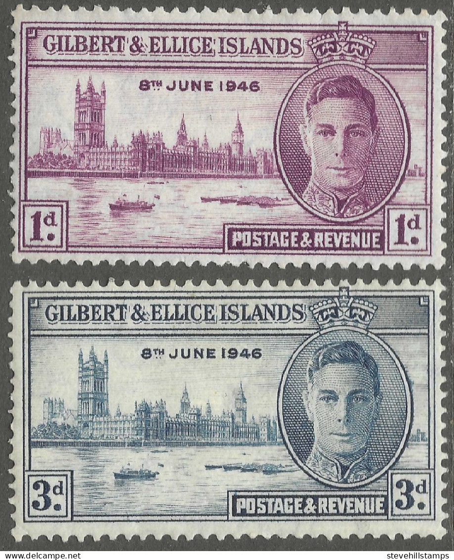 Gilbert And Ellis Islands. 1946 Victory. MH Complete Set. SG 55-56 - Gilbert- Und Ellice-Inseln (...-1979)