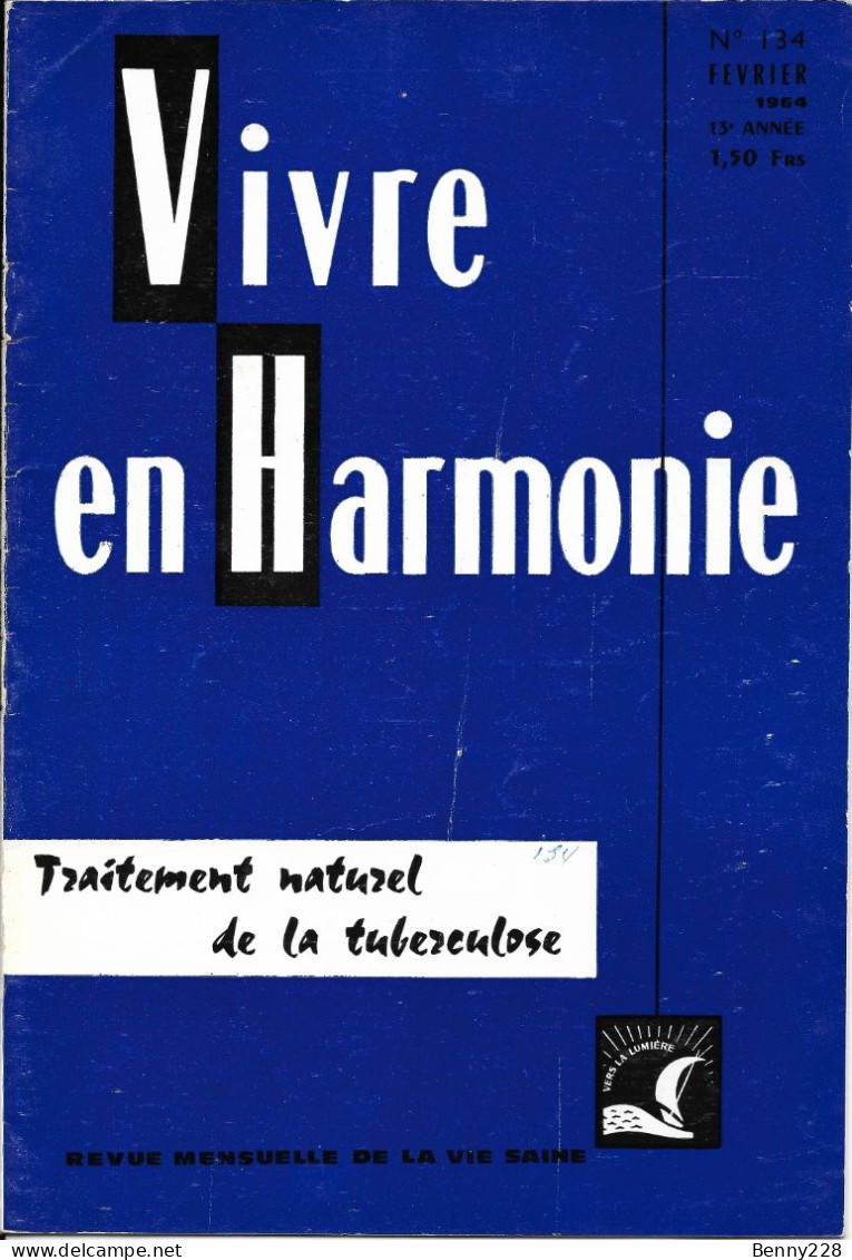 VIVRE En HARMONIE - TRAITEMENT NATUREL DE LA TUBERCULOSE - Mensuel De Janvier 1964 - Médecine & Santé