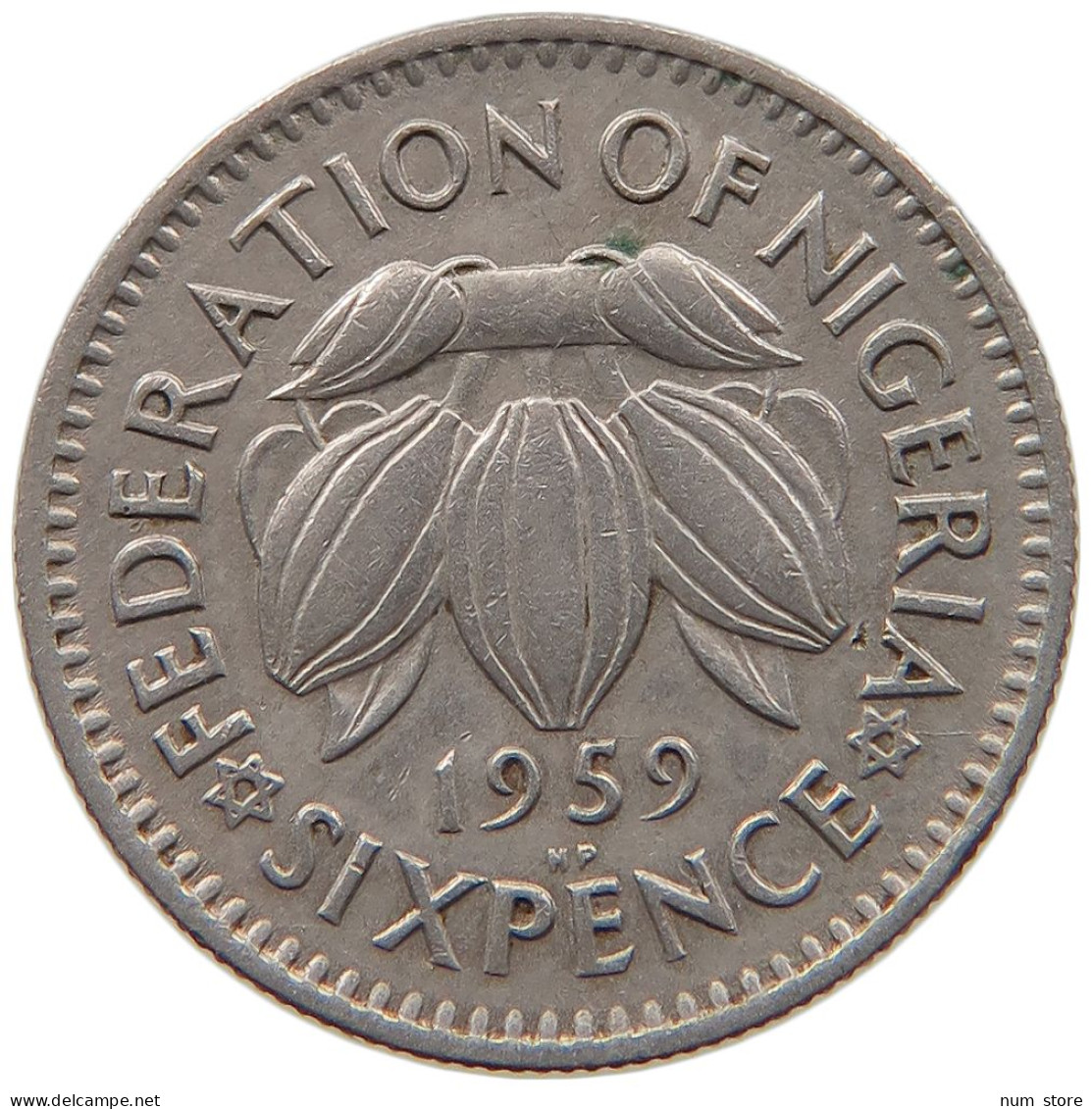 NIGERIA 6 PENCE 1959 ELIZABETH II. (1952-2022) #MA 067437 - Nigeria