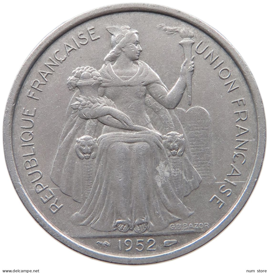 NEW CALEDONIA 5 FRANCS 1952  #MA 065787 - Nuova Caledonia