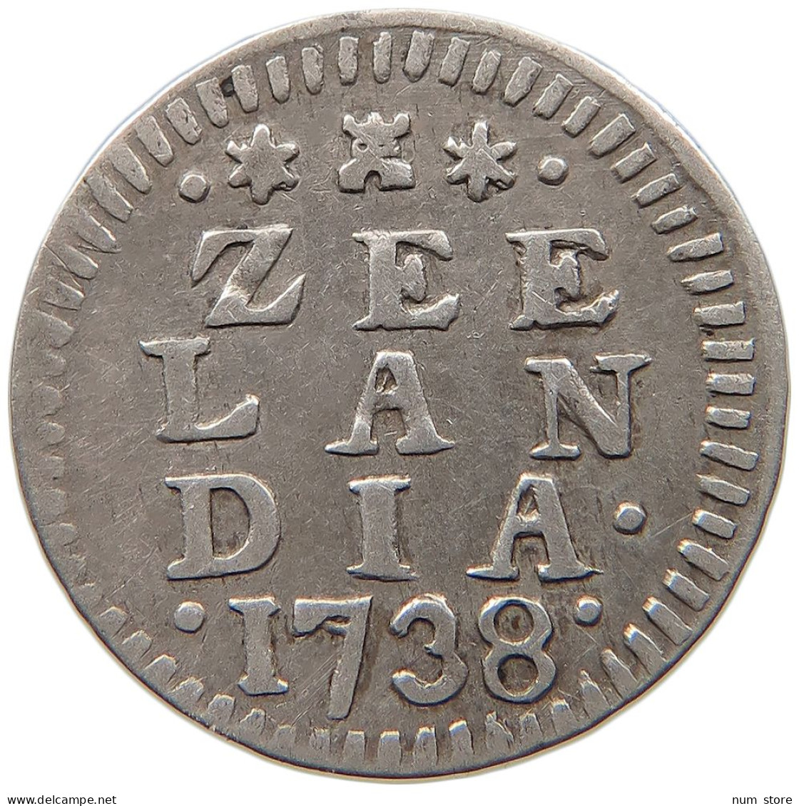 NETHERLANDS ZEELAND STUIVER 1738  #MA 068308 - Provincial Coinage