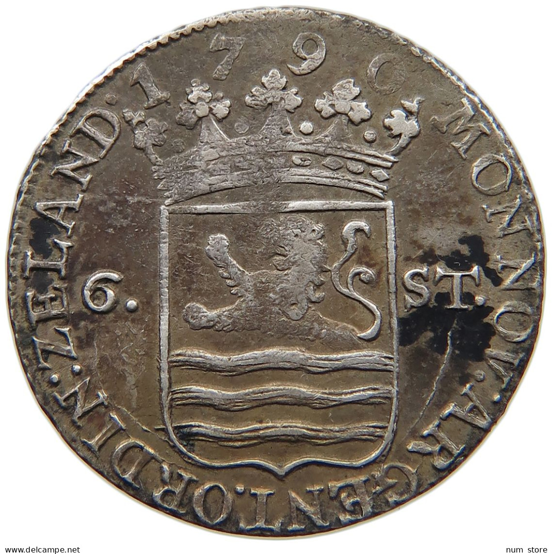 NETHERLANDS ZEELAND 6 STUIVERS 1790  #MA 024291 - Monedas Provinciales