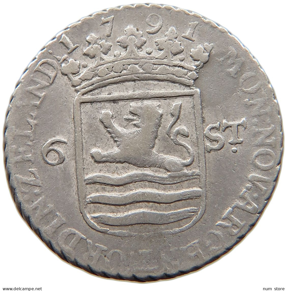 NETHERLANDS ZEELAND 6 STUIVERS 1791  #MA 068778 - Provincial Coinage