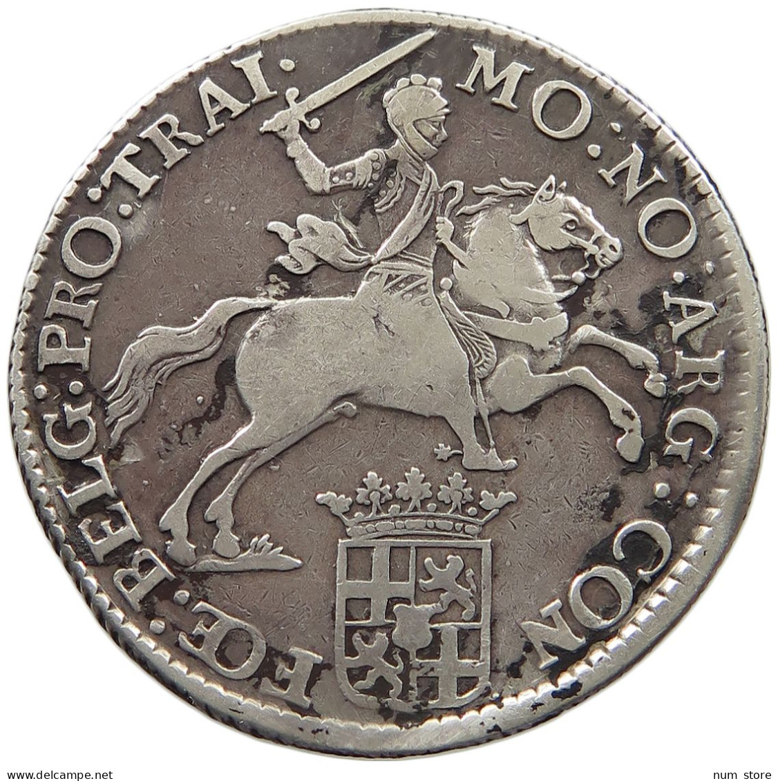 NETHERLANDS UTRECHT 1/2 DUKATON DUCATON ZILVEREN RIJDER 1769  #MA 024971 - Monedas Provinciales