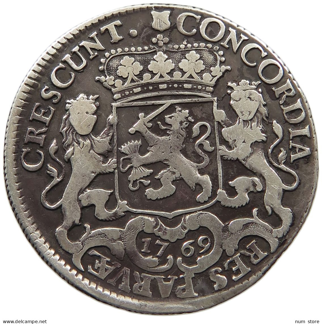 NETHERLANDS UTRECHT 1/2 DUKATON DUCATON ZILVEREN RIJDER 1769  #MA 024971 - Monedas Provinciales