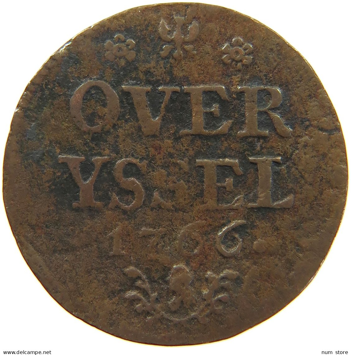 NETHERLANDS OVERIJSSEL DUIT 1766  #MA 064825 - Monedas Provinciales