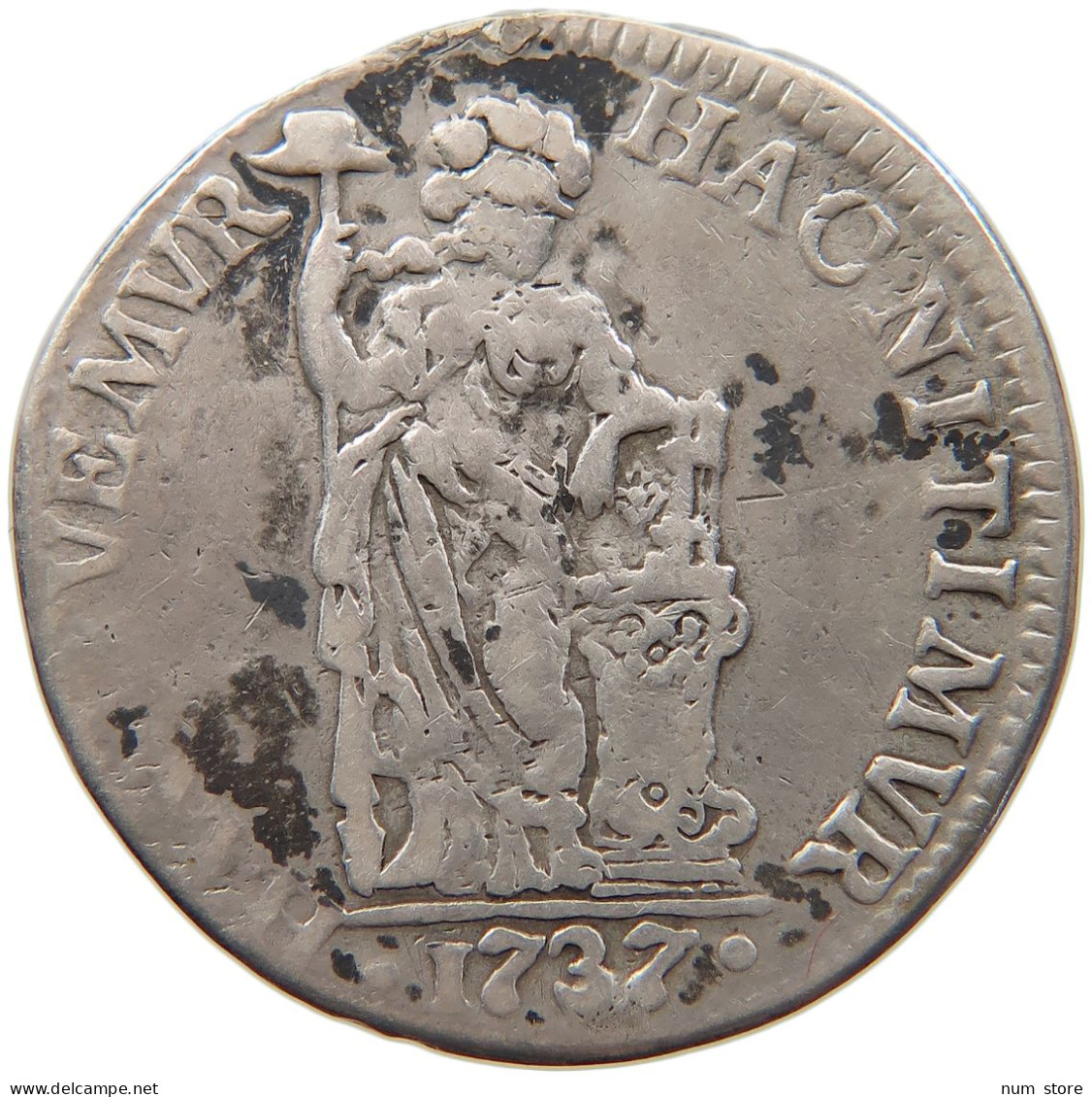 NETHERLANDS OVERIJSSEL GULDEN 1737  #MA 064816 - Provincial Coinage