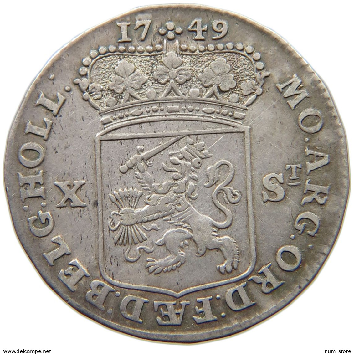 NETHERLANDS HOLLAND 10 STUIVERS 1749 KÖNIG #MA 003598 - Provinzen