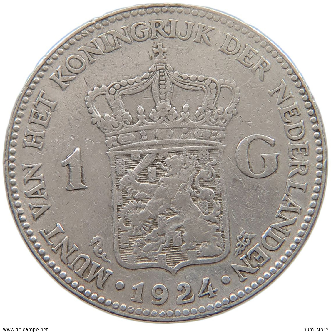 NETHERLANDS GULDEN 1924  #MA 021033 - 1 Gulden