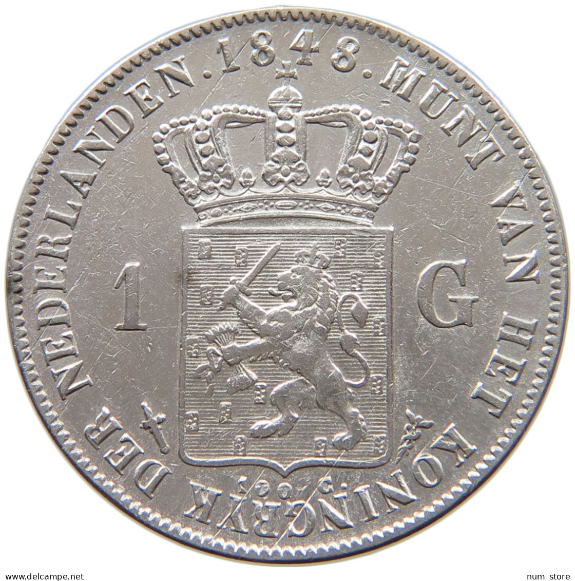 NETHERLANDS GULDEN 1848 WILHELM II. #MA 009016 - 1849-1890 : Willem III