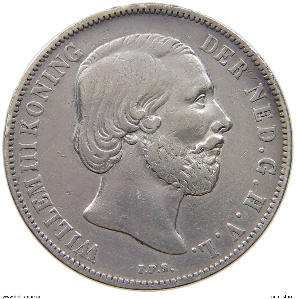 NETHERLANDS GULDEN 1863 WILHELM III. 1849-1890. #MA 011386 - 1849-1890: Willem III.