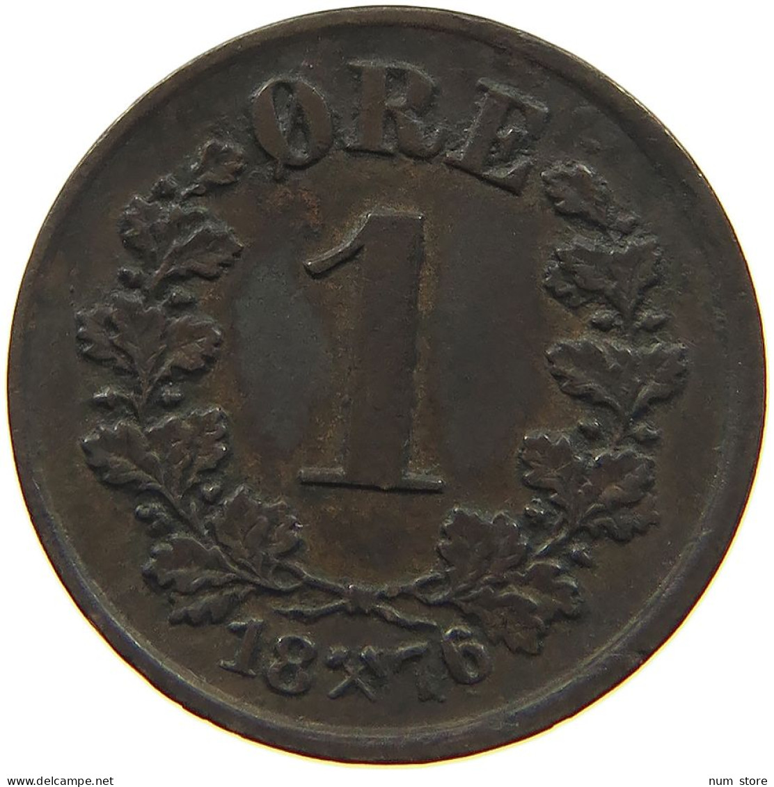 NORWAY ORE 1876 OSCAR II. 1872-1905. #MA 022736 - Norvège