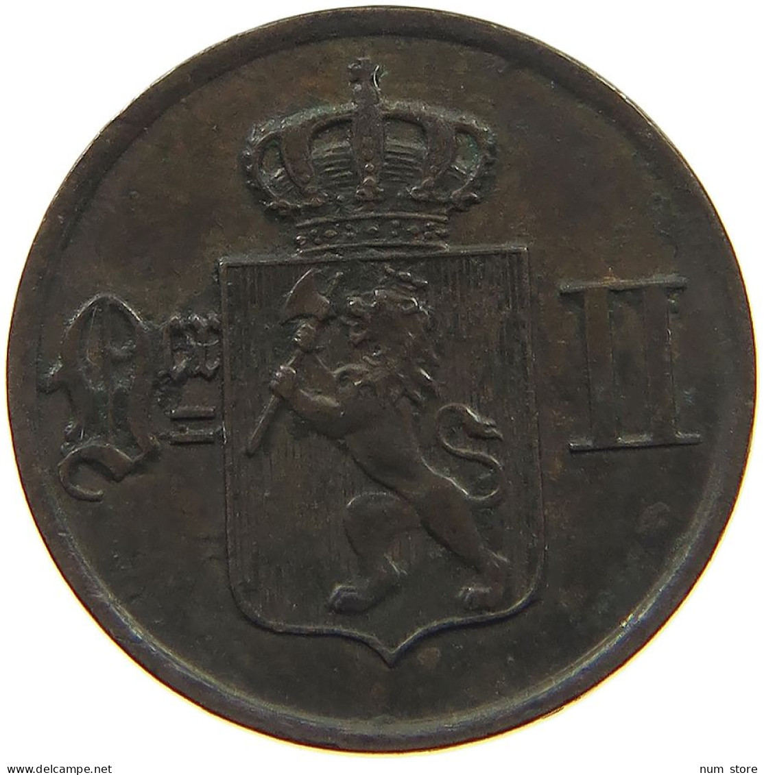 NORWAY ORE 1876 OSCAR II. 1872-1905. #MA 022736 - Norvège