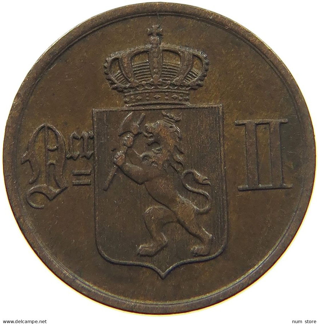 NORWAY ORE 1876 OSCAR II. 1872-1905. #MA 022735 - Norvège