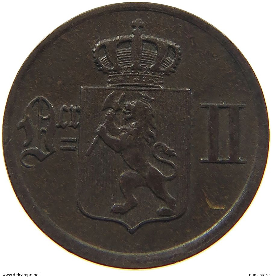 NORWAY ORE 1876 OSCAR II. 1872-1905. #MA 022734 - Norvège