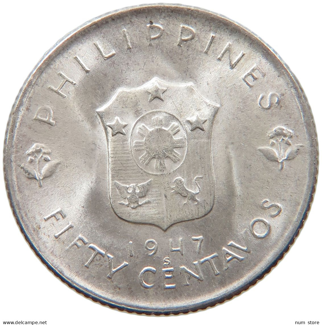 PHILIPPINES US 50 CENTAVOS 1947  #MA 060564 - Philippines
