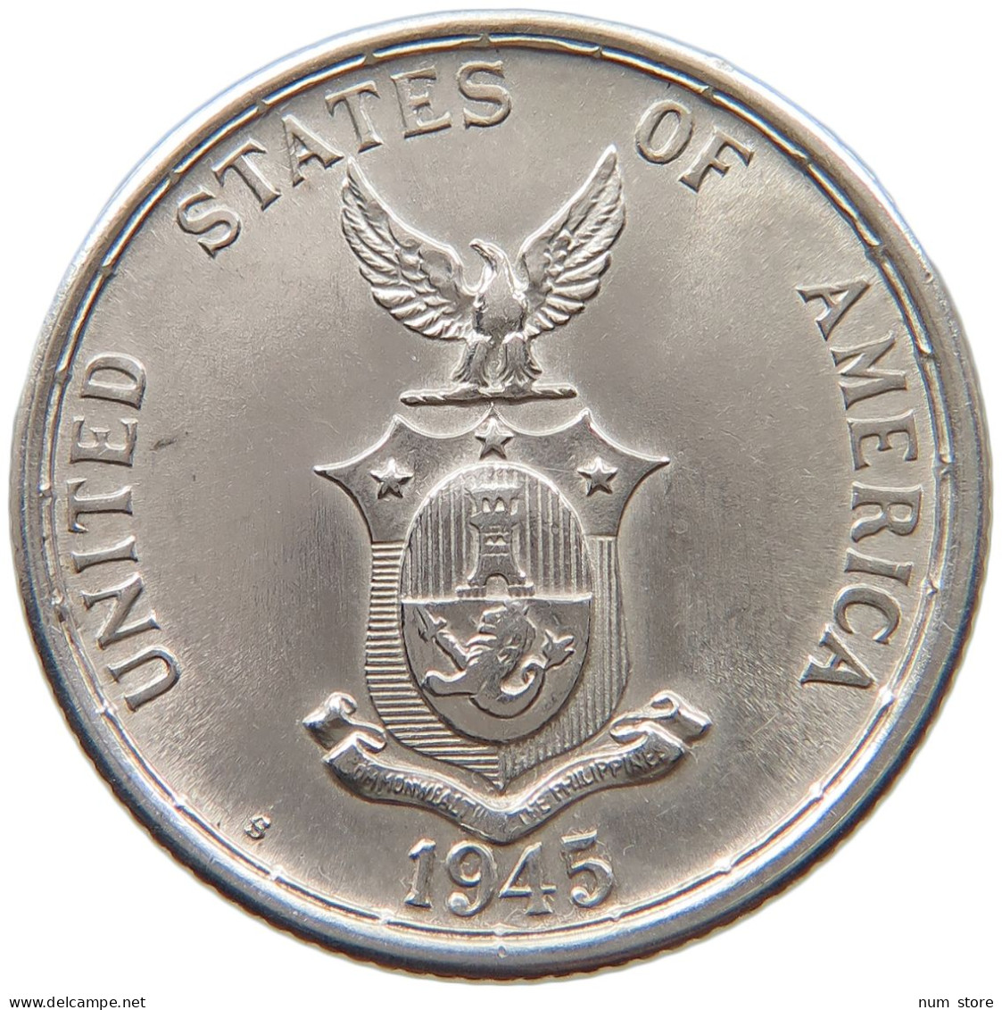 PHILIPPINES US 50 CENTAVOS 1945 S  #MA 068765 - Philippines