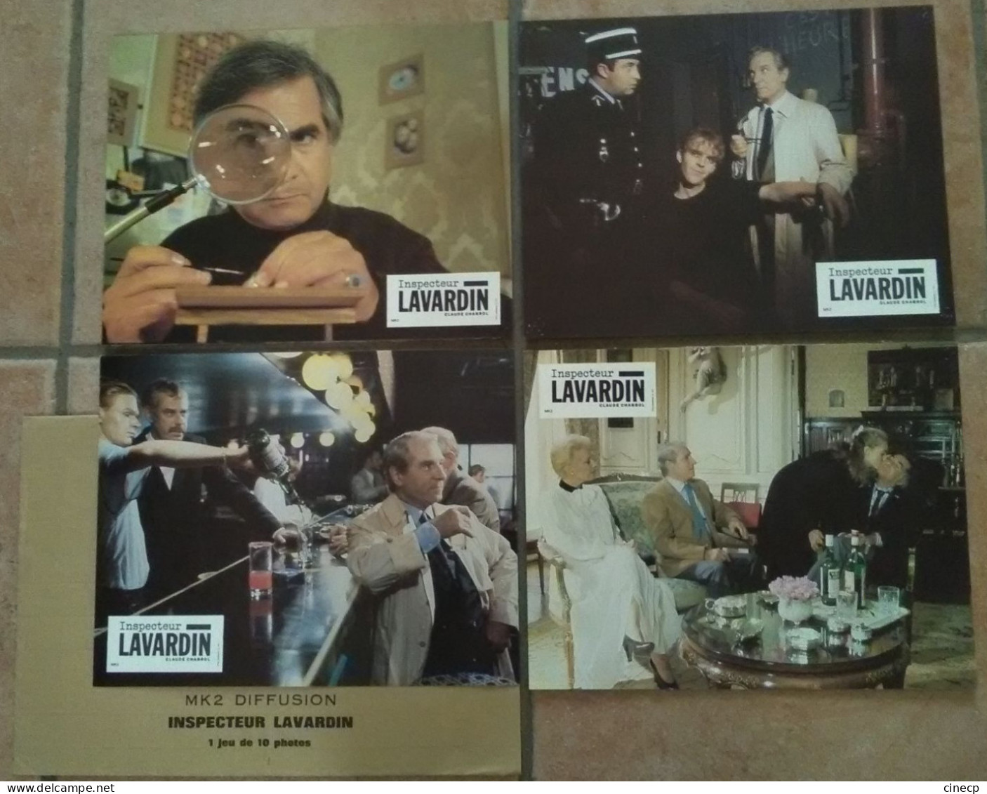 4 PHOTOS FILM INSPECTEUR LAVARDIN POIRET CHABROL 1986 TBE CINEMA POLICIER - Photos